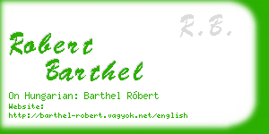 robert barthel business card