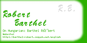 robert barthel business card